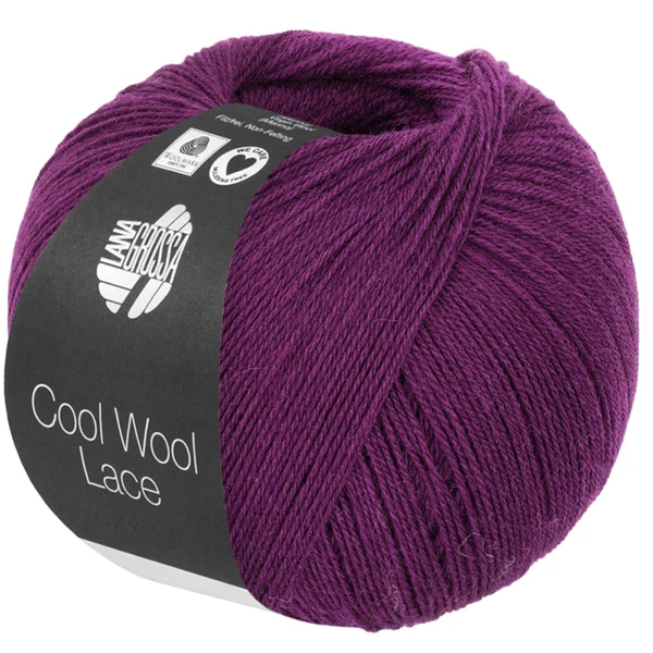 Lana Grossa Cool Wool Lace 67 Rødviolet
