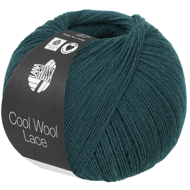 Lana Grossa Cool Wool Lace 69 Mørk petroleum