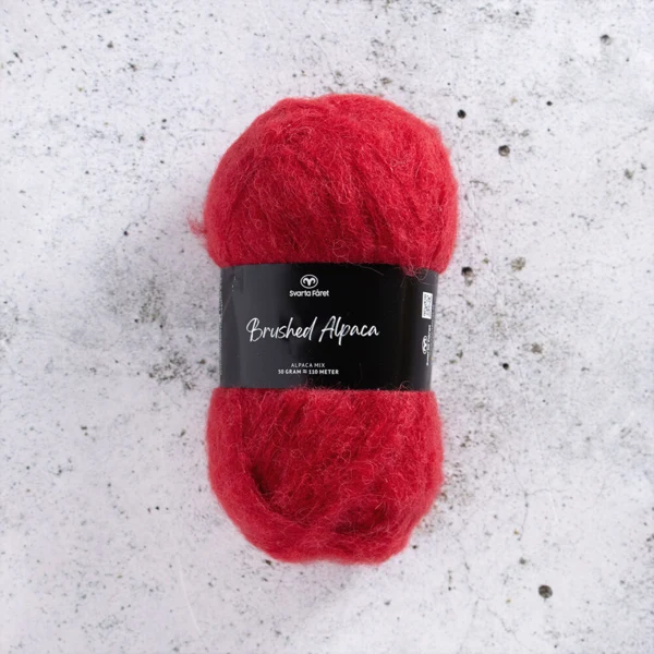 Svarta Fåret Brushed Alpaca 011 Rød Risikozone