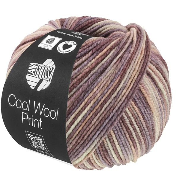 Lana Grossa Cool Wool Print 845 Greige/Beige/Mauve/Taupe/Gråbrun
