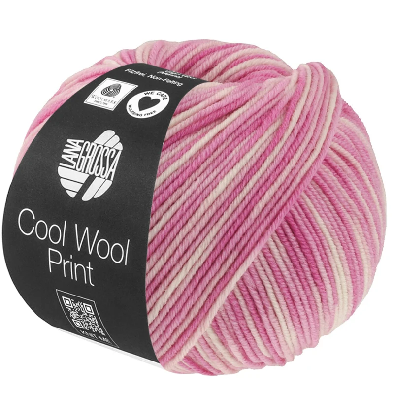 Lana Grossa Cool Wool Print 842 Rosa/Fuchsia/Ecru