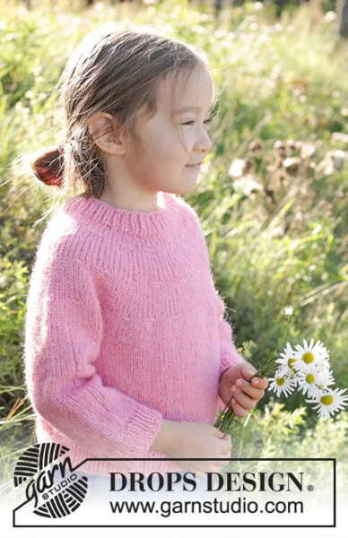 48-6 Bright Strawberry Sweater by DROPS Design