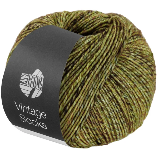 Lana Grossa Vintage Socks 1002 Majgrøn/æblegrøn/mørkegrøn meleret