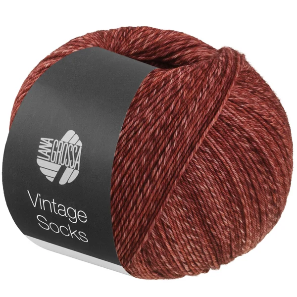 Lana Grossa Vintage Socks 1023 Terrakotta/rødbrun meleret