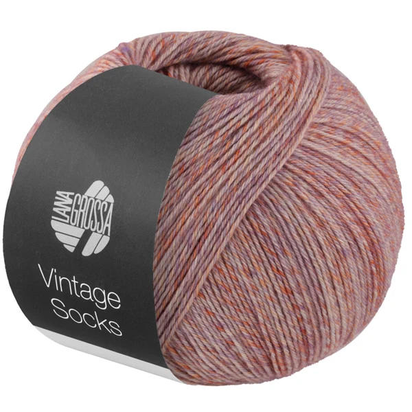 Lana Grossa Vintage Socks 1011 Rosa/lilla/abrikos/bleg gul meleret