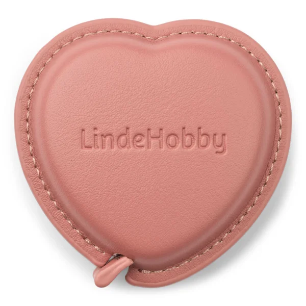LindeHobby Udtrækkeligt Målebånd, PU-læder, Hjerte, 150 cm