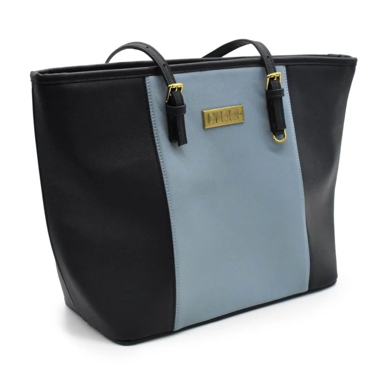 LYKKE Duo Tote Bag Sort/lyseblå