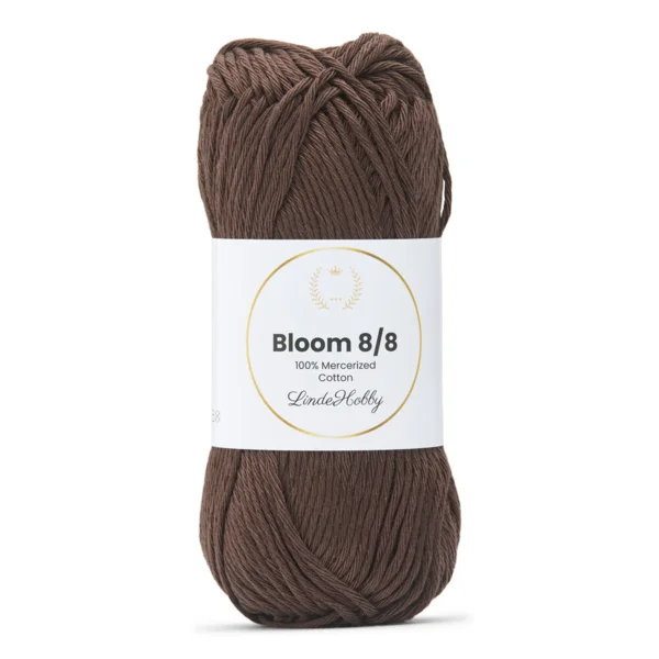 LindeHobby Bloom 8/8 Mercerized Cotton 08 Mørkebrun