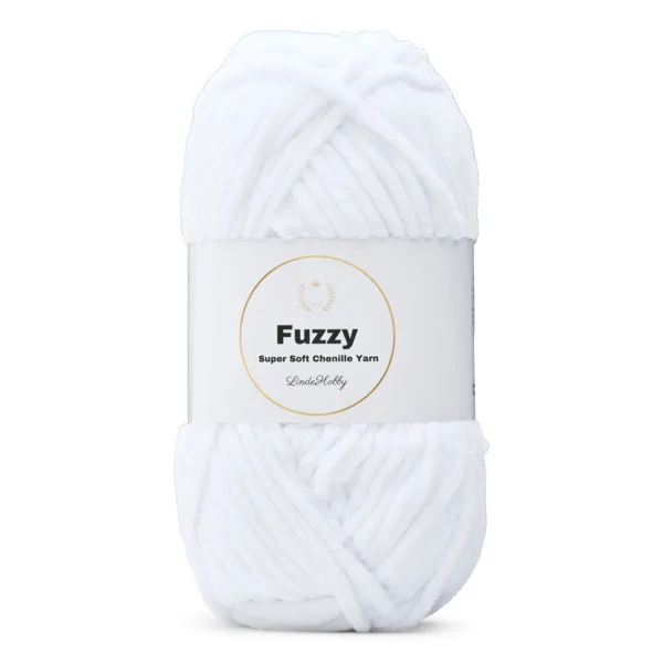 LindeHobby Fuzzy Chenille 01 Hvid