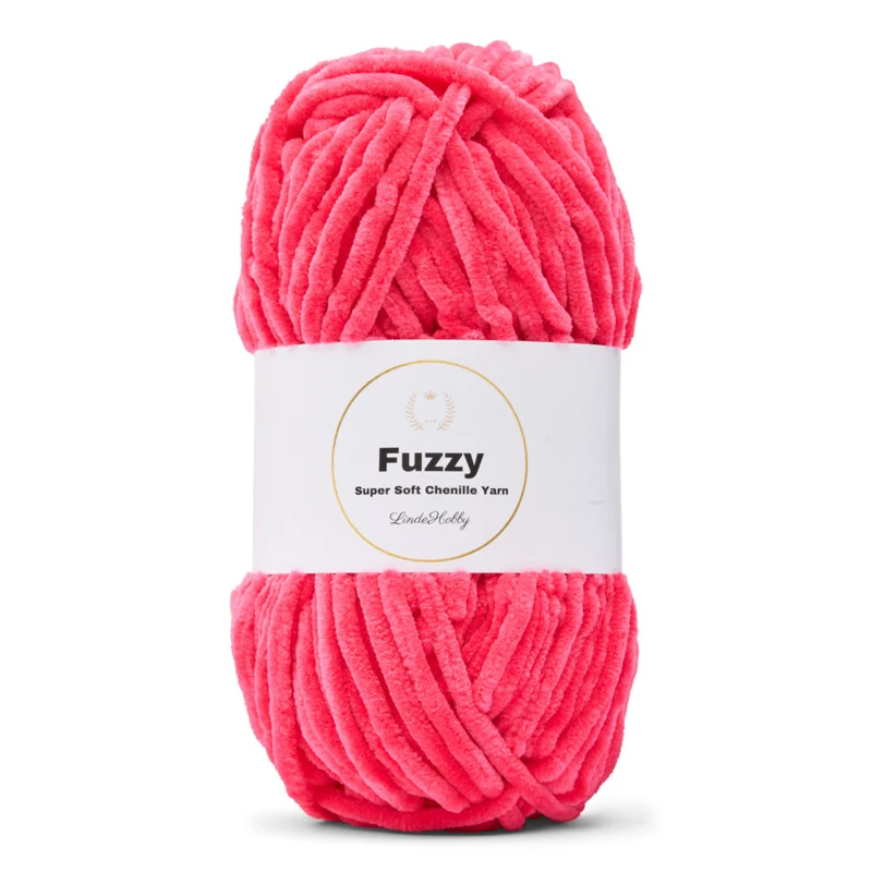 LindeHobby Fuzzy Chenille 21 Mørk sukkerlyserød
