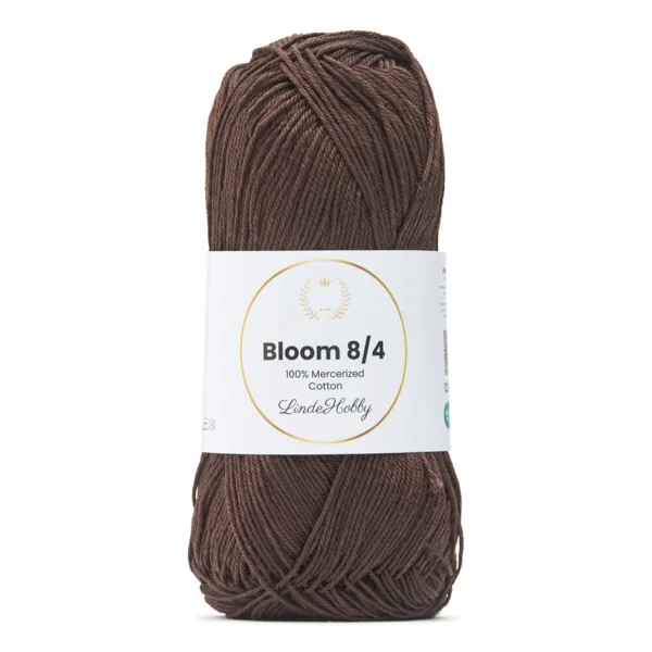 LindeHobby Bloom 8/4 Mercerized Cotton 08 Mørkebrun