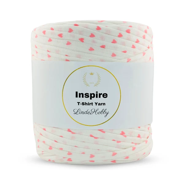 LindeHobby Inspire Print 05 Hvid med lyserødt tryk