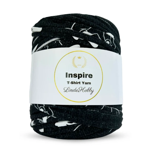 LindeHobby Inspire Print 09 Mørkegrå med hvid Mickey Mouse