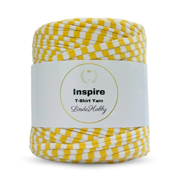 LindeHobby Inspire Print 33 Hvid- og gulstribet