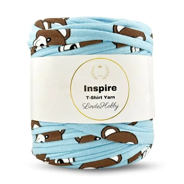 LindeHobby Inspire Print 24 Blå med teddybjørn