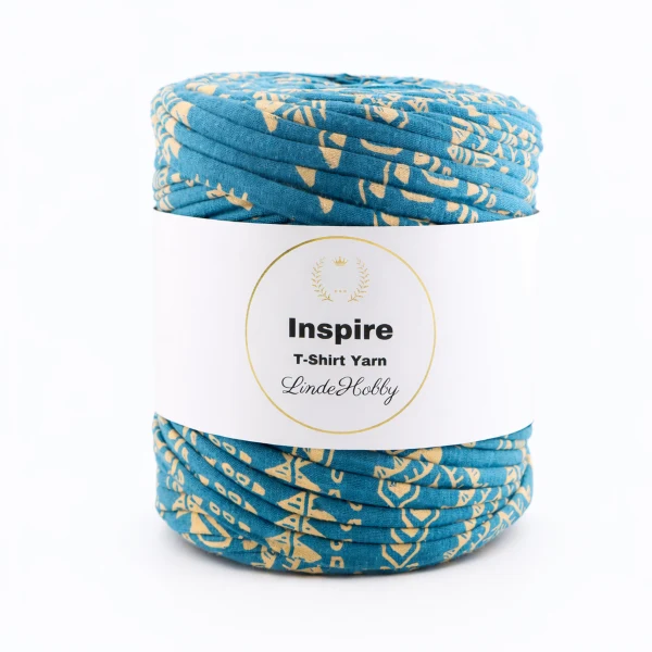 LindeHobby Inspire Print 34 Blågrøn med lysebrunt tryk