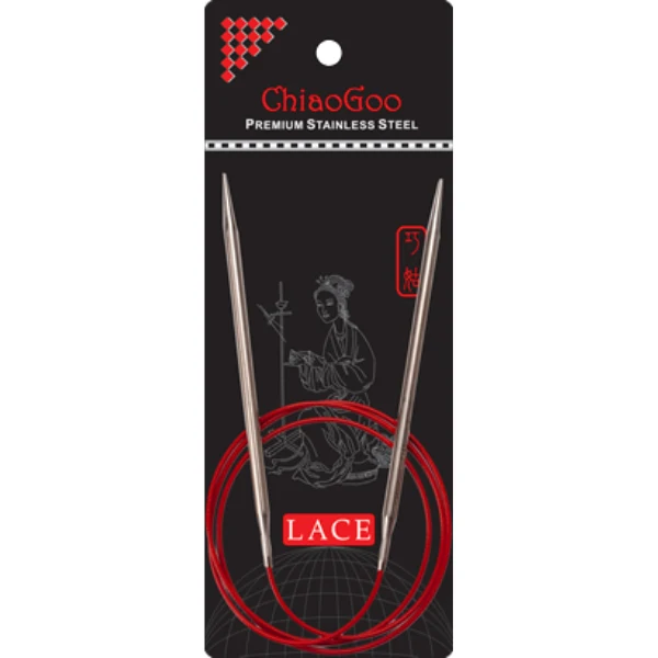 ChiaoGoo Rundpinde Red Lace Rustfrit Stål (40-150 cm)