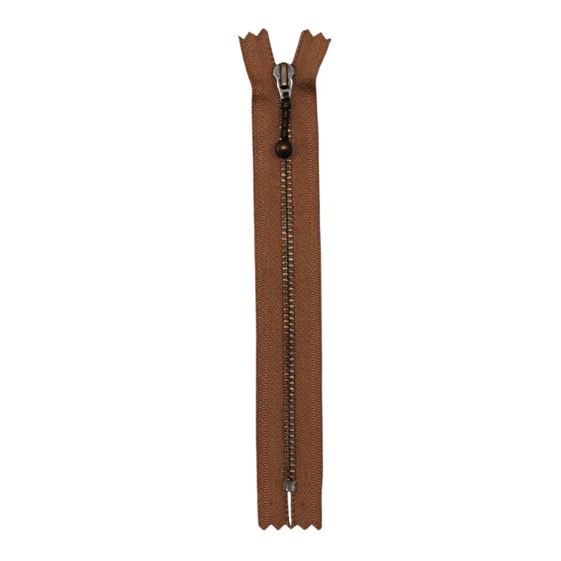 YKK Fast Lyslås Antik Messing 4 mm 14 cm 008 Lysebrun