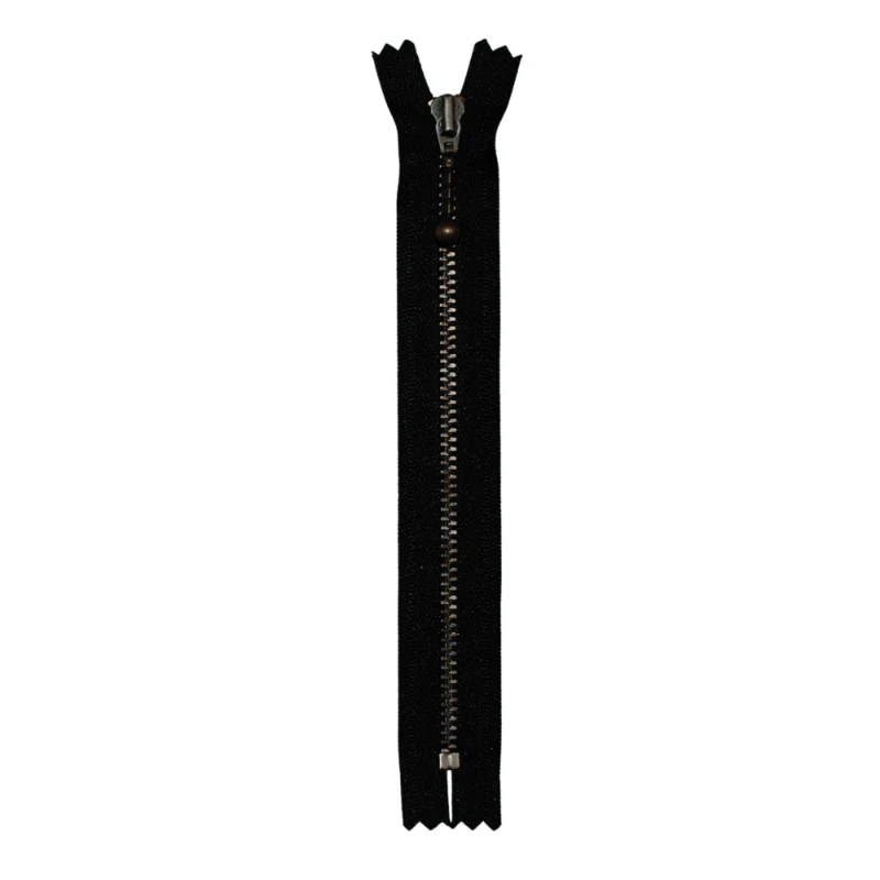 KK Fast Lynlås Antik Messing 4 mm 17 cm 580 Sort