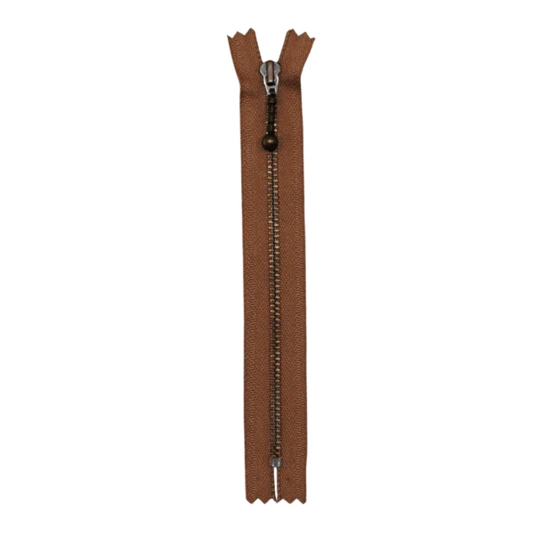 KK Fast Lynlås Antik Messing 4 mm 17 cm 008 Lysebrun