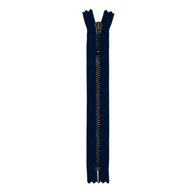 KK Fast Lynlås Antik Messing 4 mm 17 cm 560 Marine
