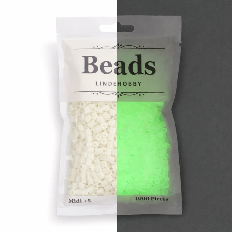 LindeHobby Beads Glow 01 Hvid