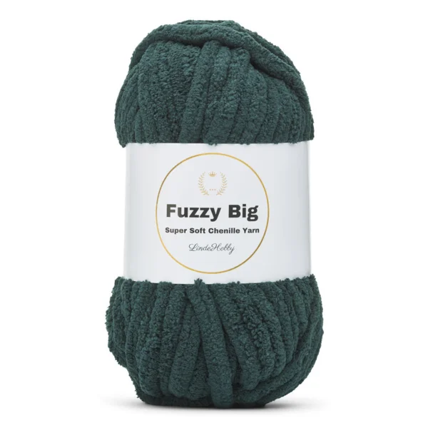 LindeHobby Fuzzy Chenille BIG 19 Mørkegrøn nefrit