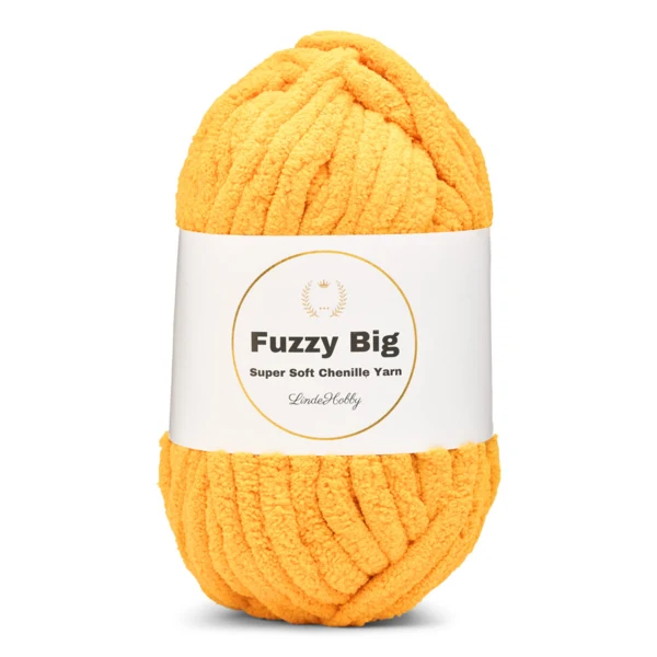 LindeHobby Fuzzy Chenille BIG 47 Gyldengul