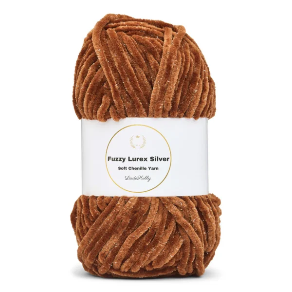 LindeHobby Fuzzy Chenille Silver Lurex 29 Kaffe
