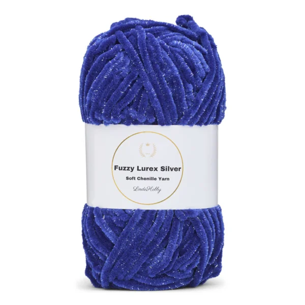 LindeHobby Fuzzy Chenille Silver Lurex 26 Saxblå