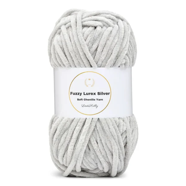 LindeHobby Fuzzy Chenille Silver Lurex 42 Kanonmetal