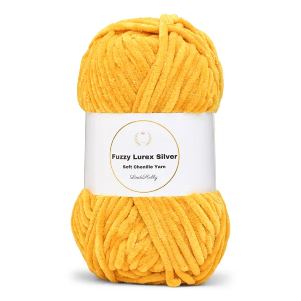 LindeHobby Fuzzy Chenille Silver Lurex 47 Gyldengul