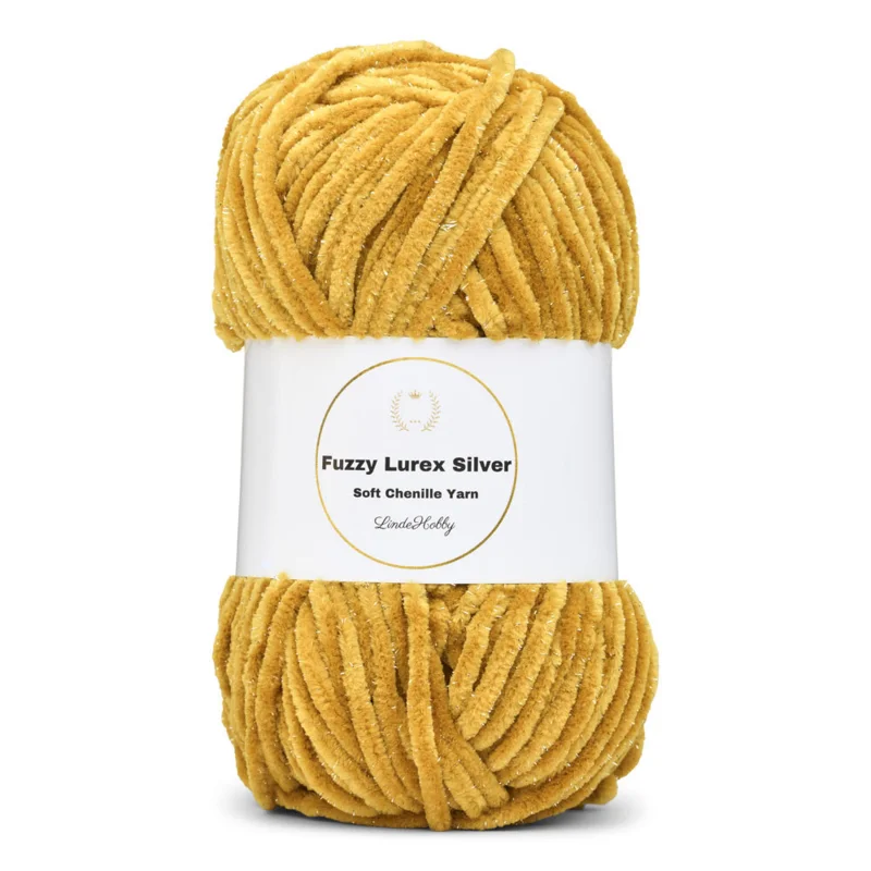 LindeHobby Fuzzy Chenille Silver Lurex 23 Gylden okker