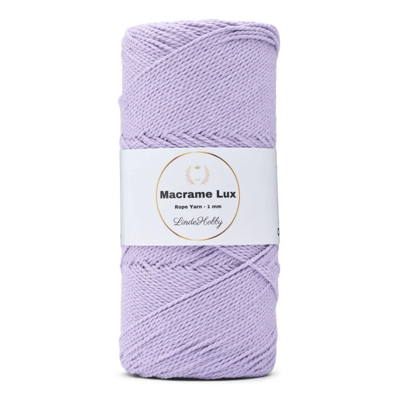 LindeHobby Macrame Lux, Knyttegarn, 1 mm 14 Lilla
