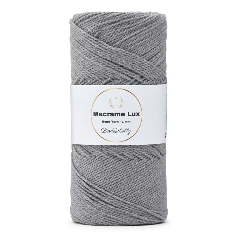 LindeHobby Macrame Lux, Knyttegarn, 1 mm 04 Røget