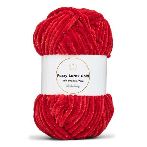 LindeHobby Fuzzy Chenille Gold Lurex 27 Rubin