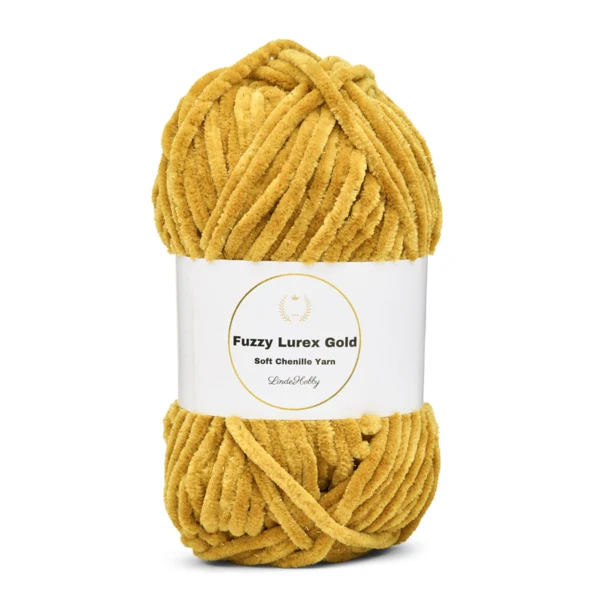 LindeHobby Fuzzy Chenille Gold Lurex 23 Gylden okker