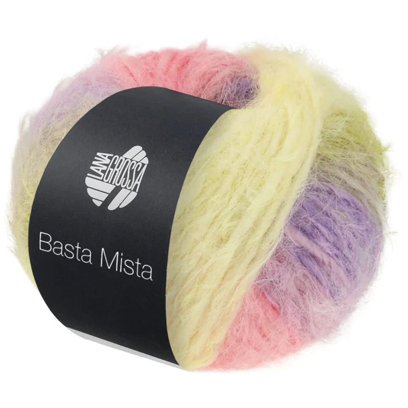 Lana Grossa Basta Mista 112 Creme/Vanilje/Limette/Grågrøn/Rosa/Syren/Lavendel