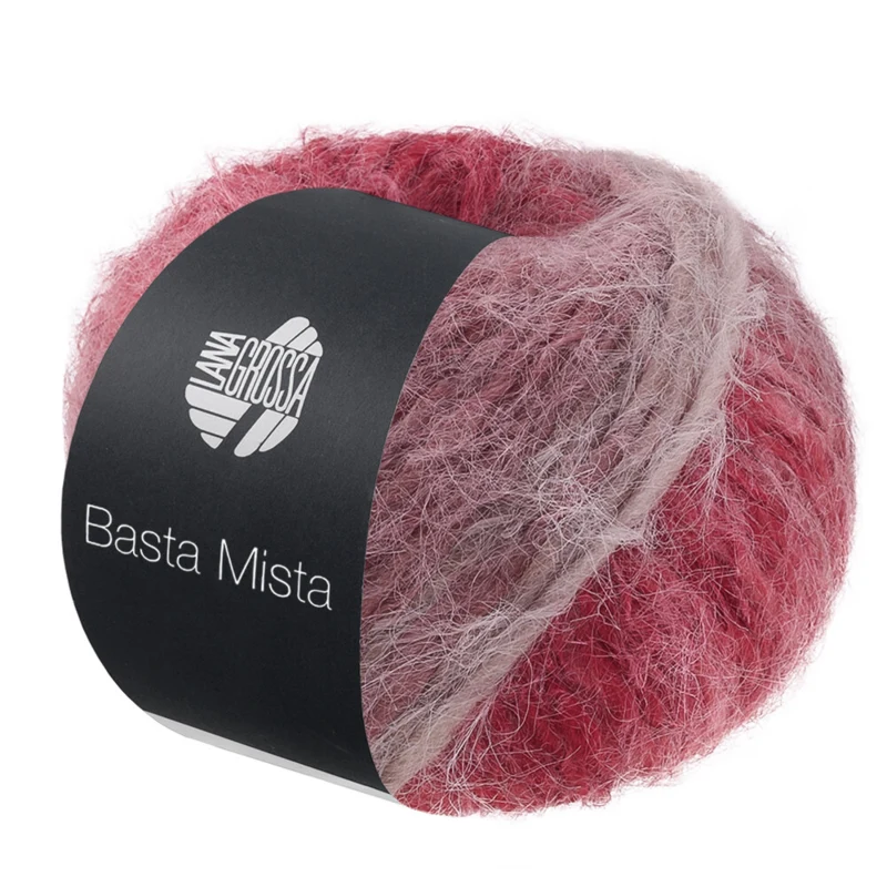 Lana Grossa Basta Mista 119 Bordeaux/vinrød/grårød/taupe/gråbeige
