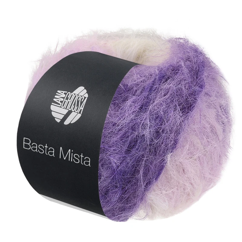 Lana Grossa Basta Mista 125 Mørkviolet/gråviolet/violet/syren/hvid
