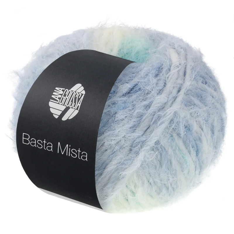Lana Grossa Basta Mista 116 Råhvid/Lysegrå/Gråblå/Hvidgrøn/Turkis/Mintturkis