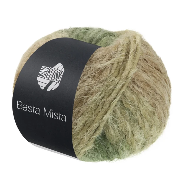 Lana Grossa Basta Mista 120 Jadegrøn/grågrøn/resedagrøn/camel/taupe