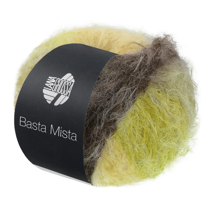 Lana Grossa Basta Mista 117 Gråbrun/taupe/gul/lysegul/lys olivengrøn