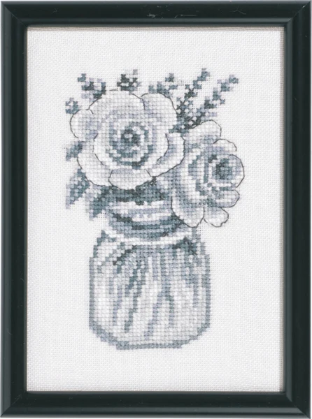 Broderikit Roser 12 x 17 cm