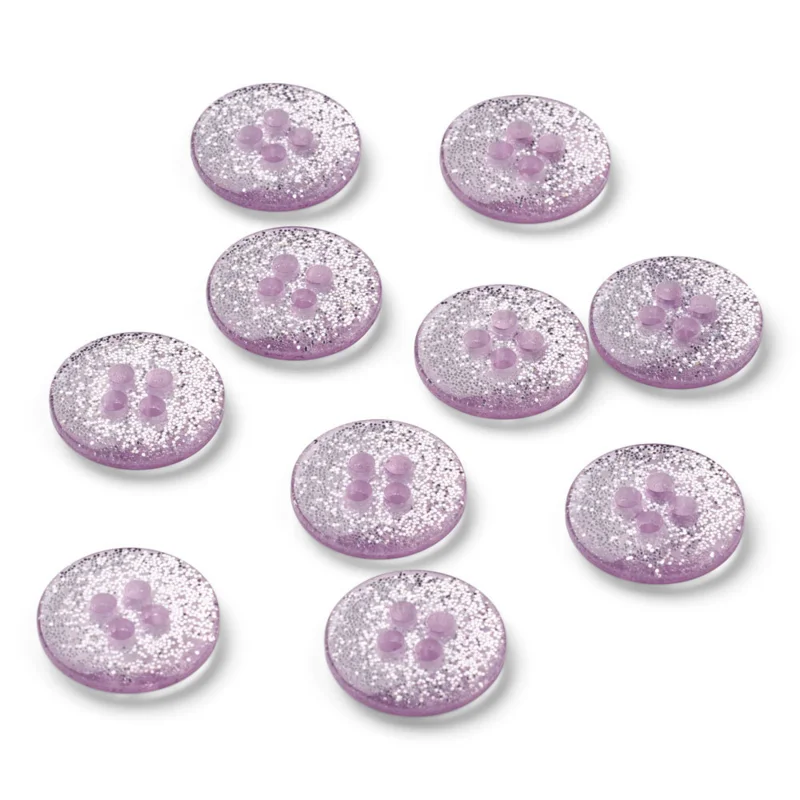 LindeHobby Glimmerknapper, Lilla, 12 mm, 10 stk