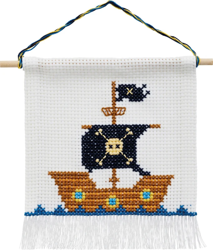 Broderikit Pirat skib m/5119/18 16 x 18 cm