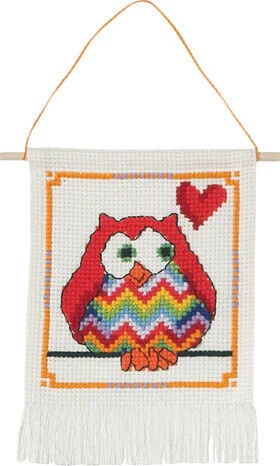 Broderikit MFK røde ugler 5118/19 15 x 21 cm