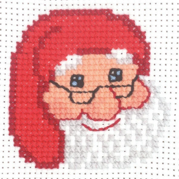 Broderikit Julemand m/ briller 10x10 cm
