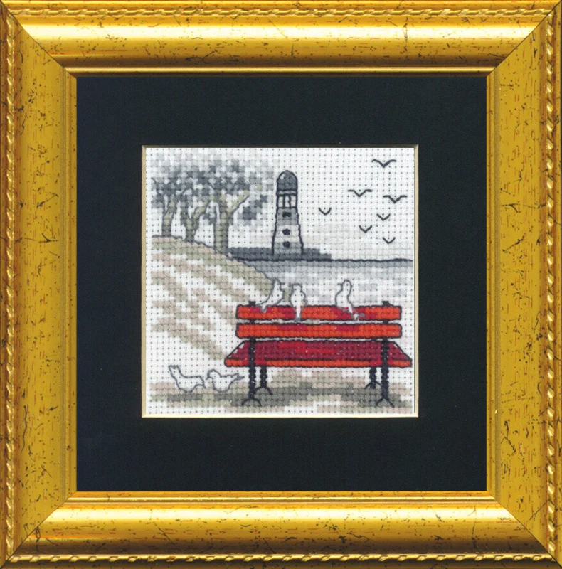 Broderikit Bænken R5412/82PP 11 x 11 cm