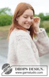264-33 Ivory Cable Sweater by DROPS Design